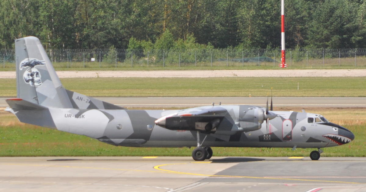 SpaethFlies's tweet photo. Nice livery of Ukrainian wet-lease freighter airline Eleron Airlines #AN26B built in 1984 in @riga_airport last week #avgeek https://t.co/Tfpen1Oxyu