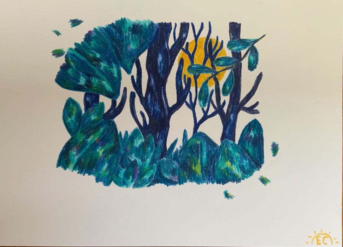 ecsolius's tweet image. j’aime bien mettre de la couleur partout avec mes crayons et dessiner des maisons, des arbres et des fleurs, et puis aussi la poésie 🌼
#NobodyArtistClub