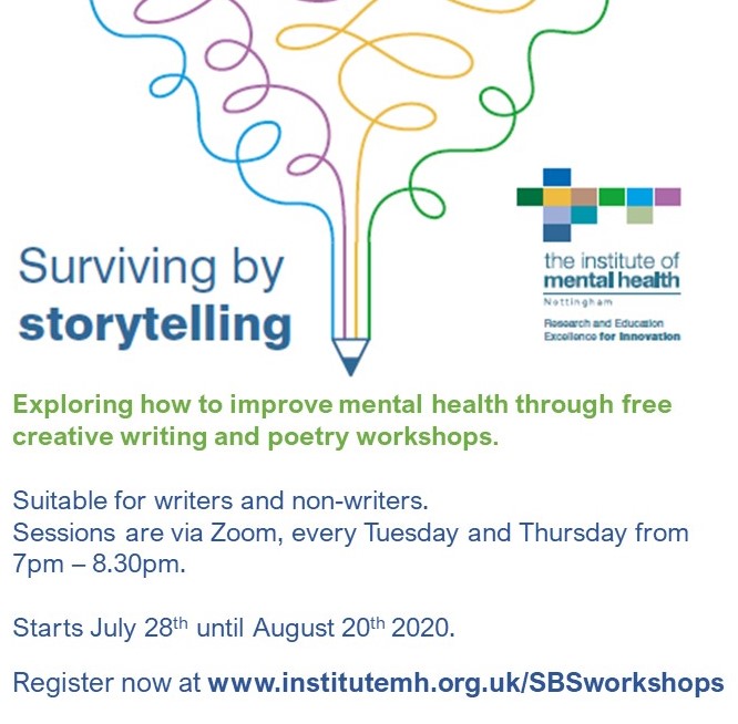 InstituteMH's tweet photo. Do you want to learn how to use creative writing or poetry to improve your #mentalhealth ? Learn a new skill during the pandemic? With help from #Nottingham poets &amp; writers we're hosting free online workshops - sign up now: https://t.co/9wtCyaSIbD https://t.co/mjGeUh0LL9