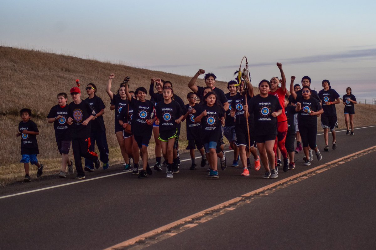  #NODAPL365 Day 3: To raise awareness in the early days of  #NODAPL, Indigenous youth ran from Standing Rock, ND to Omaha, NE to ask the ACoE to hault the pipeline. Essentially ignored, the runners regrouped and ran all the way to DC to ask President Obama. Over 2000 miles.