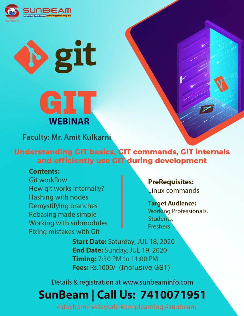 siitofficial's tweet image. GIT internal webinar is designed for working professionals to understand how GIT works. This understanding will help you to perform daily GIT tasks more efficiently & handle errors while working with GIT
For Registration: shorturl.at/beNXZ
#learnGit #webinar #Gitinternals