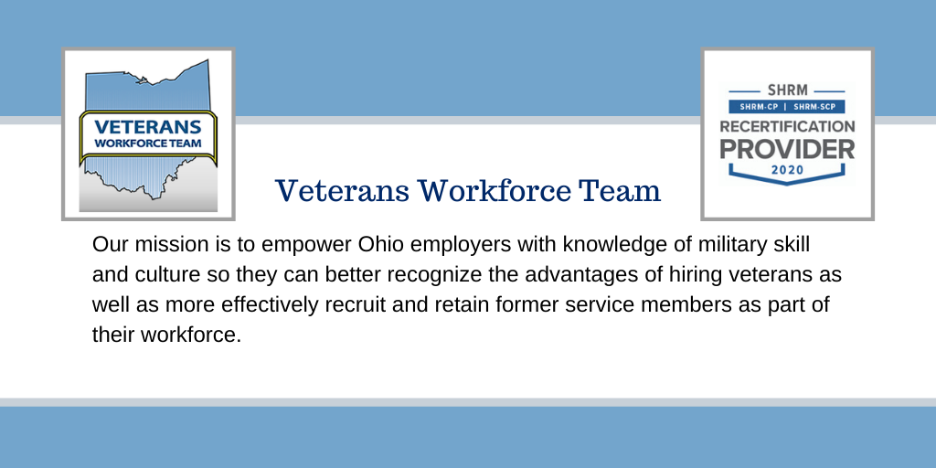 OMVetJobs's tweet photo. Employers, @OhioVets provides SHRM-accredited training to help strengthen your workforce. ➡️ Register for the September 11 Veteran Hiring Overview online event at https://t.co/YdWUGaeo1x https://t.co/eRimUzqonA