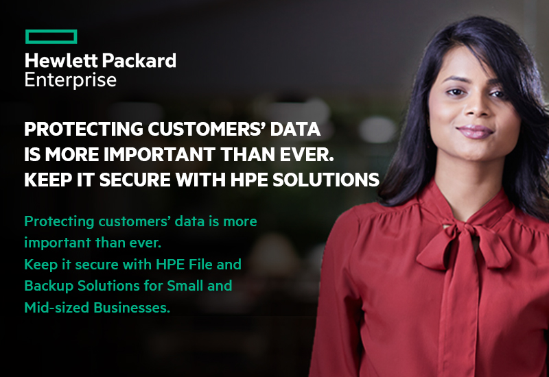 pcquest's tweet image. Protecting customers’ data is more important than ever.
Keep it secure with HPE File and Backup Solutions for Small and Mid-sized Businesses.
Learn more at bit.ly/2KG3mGf
