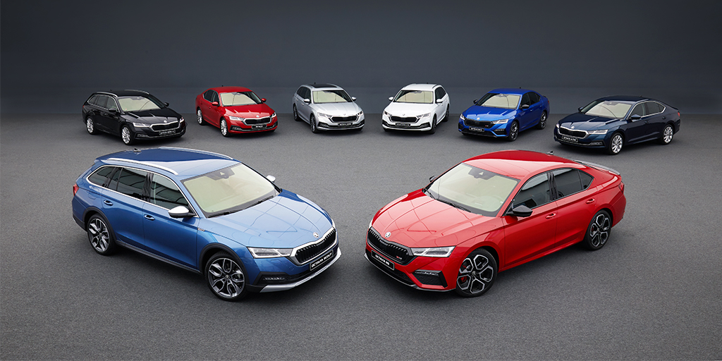 La familia #ŠKODAOCTAVIA es más grande que nunca. Conoce toda la gama: una elegante berlina, una práctica versión combi, un deportivo RS, así como el híbrido RS iV, o el aventurero SCOUT. Todo ello sin olvidar la versión GNC. #SKODAMenabi