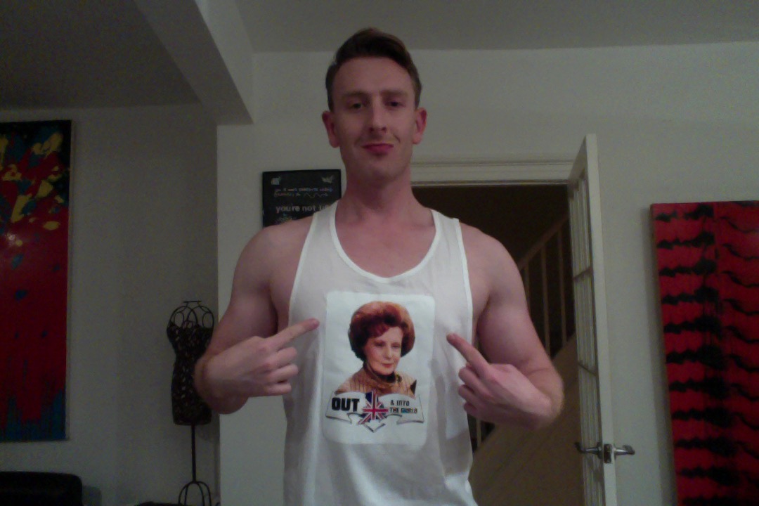 jhallwood's tweet image. Having a digital sort-out and rediscovered this pic of my Barbara Castle vest for #Lab17... will have to dig it out if the sun stays shining!