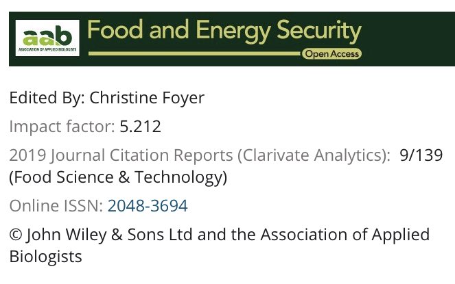 Food And Energy Security Foodenergysec Twitter