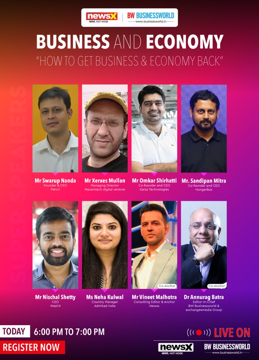 NewsX's tweet image. #BusinessAndEconomy | NewsX with @BWBusinessworld &amp;amp; @partners_primus presents a power packed panel to discuss big bang reforms needed for economic revival at 6 pm today.
.
.
.
Don’t forget to tune in!
@malhotravineet7 @anuragbatrayo
