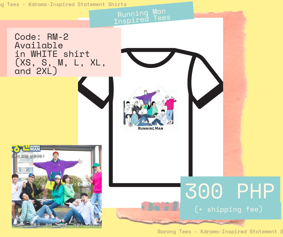 SarangTeesKISS's tweet photo. It's not too late to celebrate!
Happy 10th Anniversary, Running Man!!! 💓
Not a kdrama, but we got inspired by RM so we have created these designs. Please check them out on the photos below. Race staaaart!
#SarangTeesKISS #RunningMan #ADecadeWithRunningMan
#RUNNINGMAN10THYEAR https://t.co/rcqAvgRW57