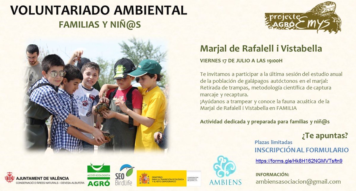 AjuntamentVLC's tweet photo. 🌱El divendres 17 de juliol tindrà lloc l'última sessió del #ProjecteEmys d’@AEAgro en la Marjal de Rafalell i Vistabella. L'activitat consisteix en estudiar la població de tortugues d'estany🐢, una espècie introduïda en la Marjal en 2007. 📝Inscripcions ▶️https://t.co/COrnrhSER1 https://t.co/CEqgc3eM08