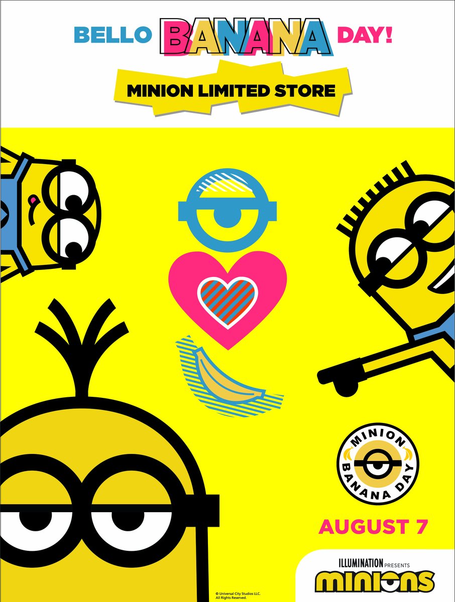 ミニオン ファンクラブ On Twitter Minionbananaday を記念して 全国各地で限定storeが続々開催決定 7 16 8 11 Minion Limited Store In ダイバーシティ東京プラザ Https T Co Zayxeaztka 7 20 開催 Minions Pop Up Store By Small Planet Https