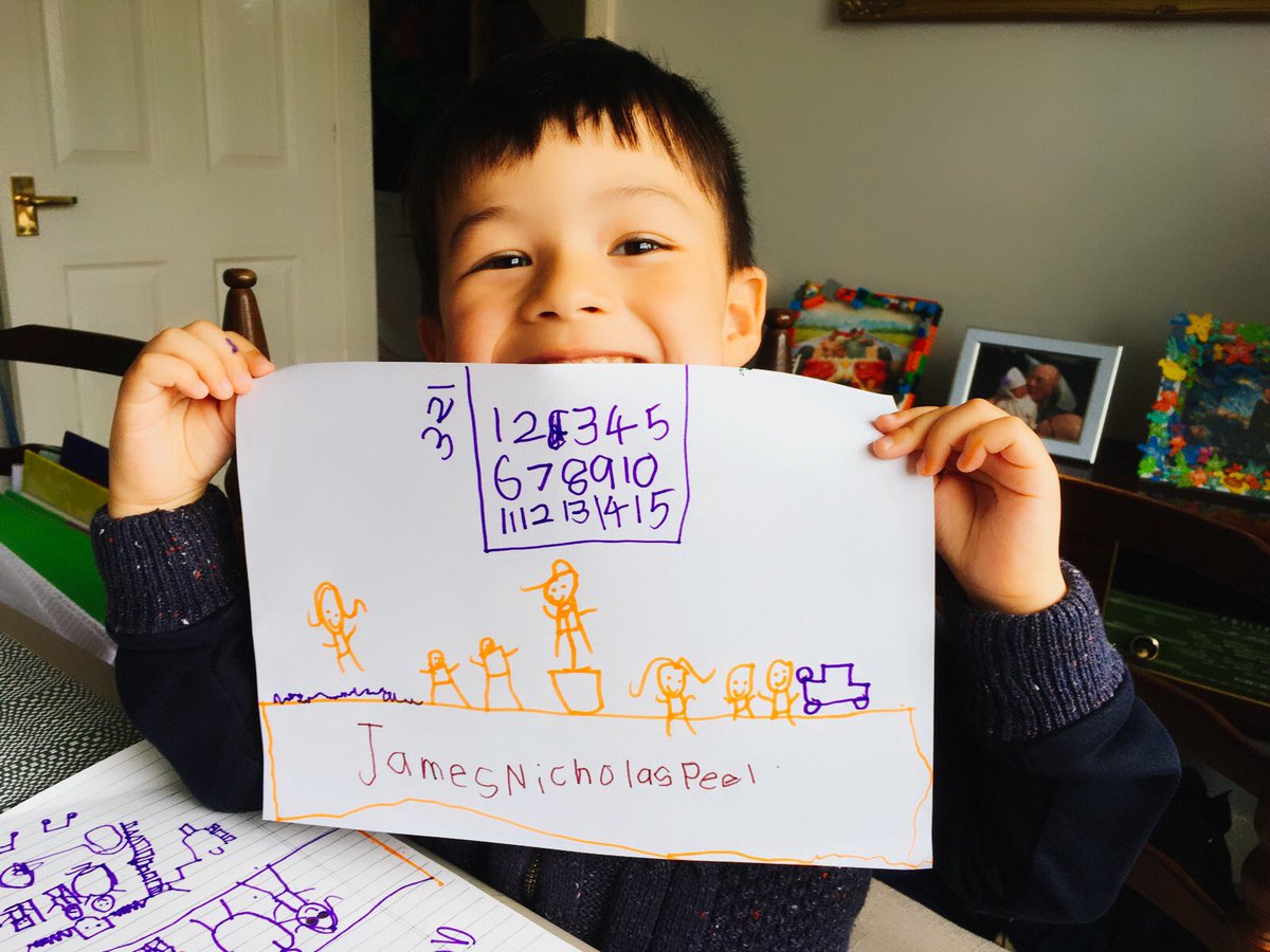 gerliepeel's tweet photo. @APSMissButler and @mrsseatonaps  James remembered singing nursery rhymes and learning numbers with Miss Butler and his friends. He said Mrs. Seaton is outside playing with other kids which is not in his drawing. Have a great afternoon.❤️ https://t.co/EFTSeLRbqE