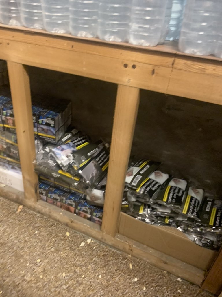 SwanseaTS's tweet image. Another seizure of counterfeit tobacco and cigarettes from a shop in Swansea.  In total 14,860 cigarettes and 3.2kg of tobacco. Fantastic find by @bwyk9 with the concealments in shop. #fakefags
