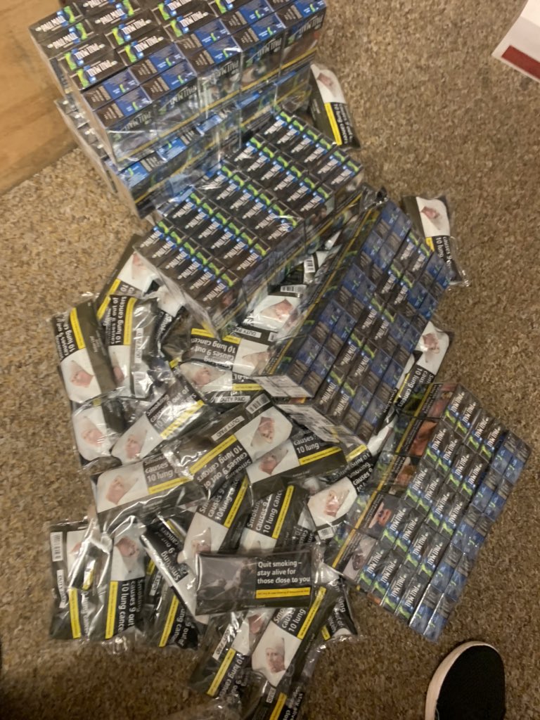 SwanseaTS's tweet image. Another seizure of counterfeit tobacco and cigarettes from a shop in Swansea.  In total 14,860 cigarettes and 3.2kg of tobacco. Fantastic find by @bwyk9 with the concealments in shop. #fakefags