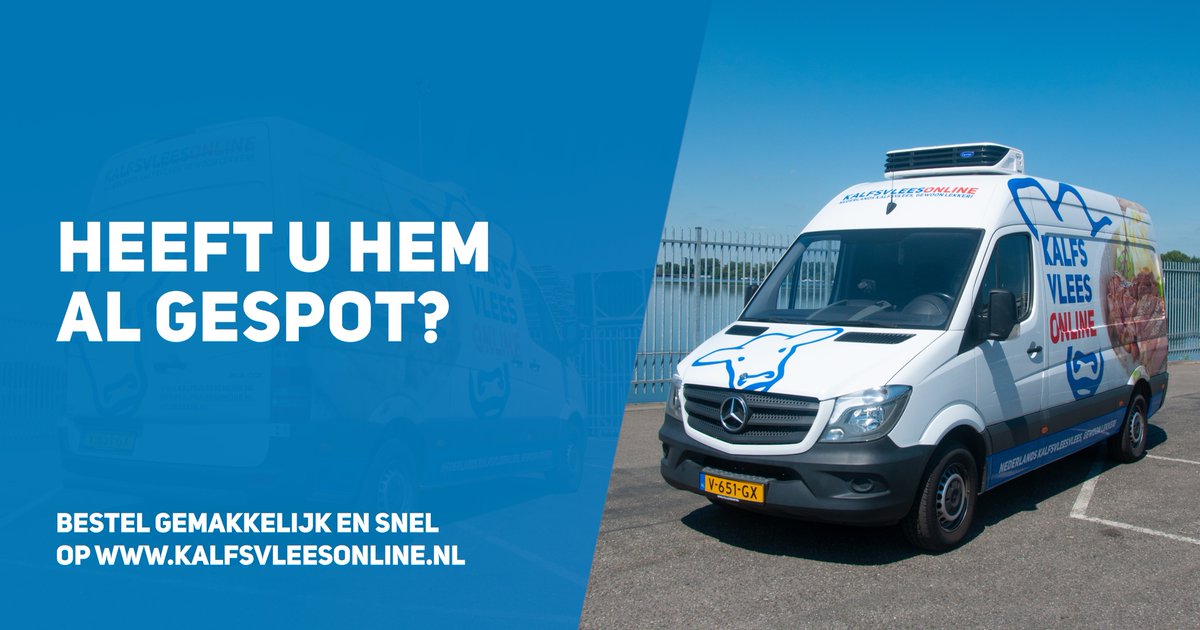 Met onze Kalfsvleesonline koelbus brengen uw bestelling graag bij u thuis. Met dank aan <a href="/ropasign/">Ropasign</a> voor de belettering.
