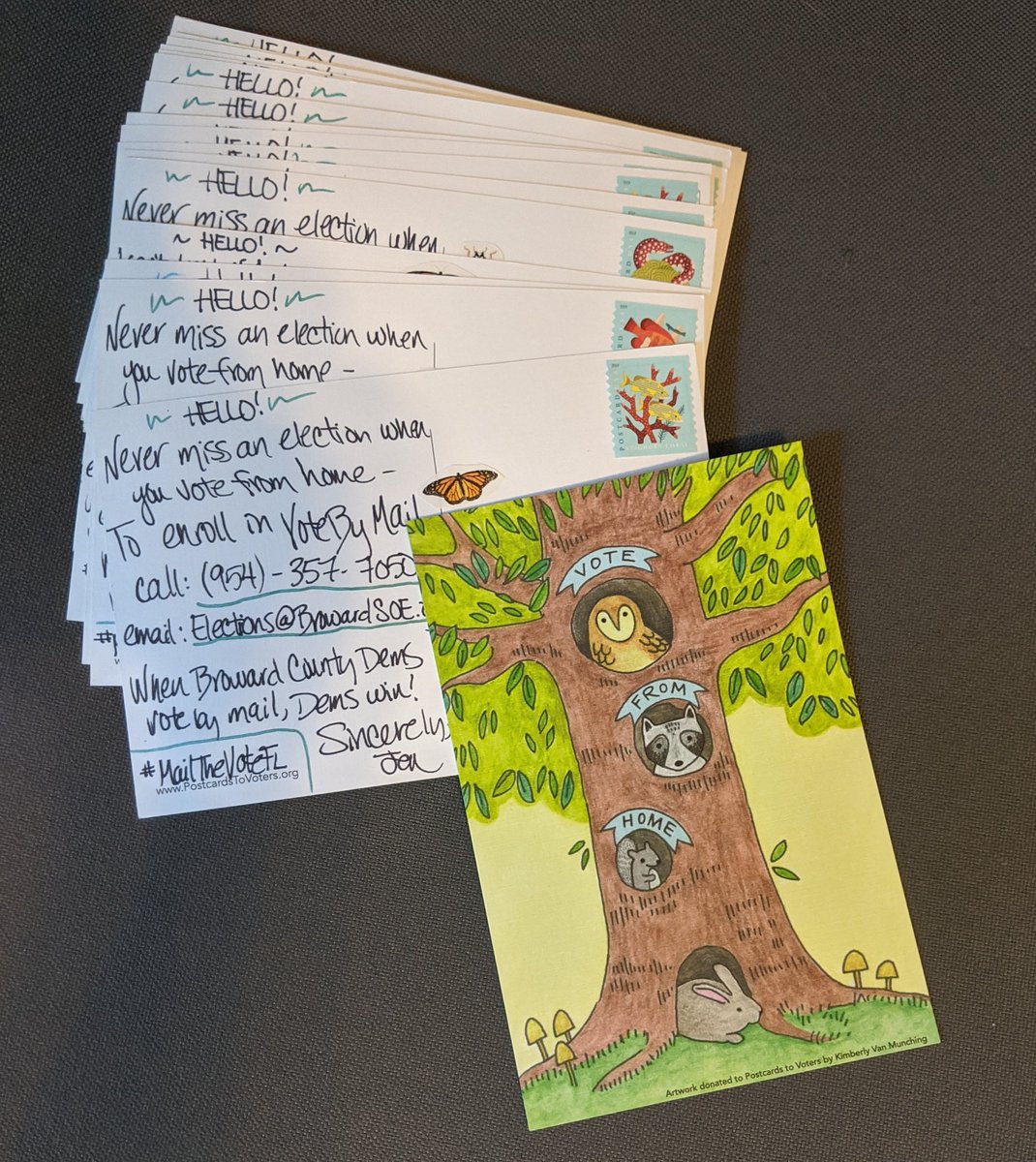 I have hit 200 #PostcardsToVoters in just over a month! #MailTheVoteFL y'all!