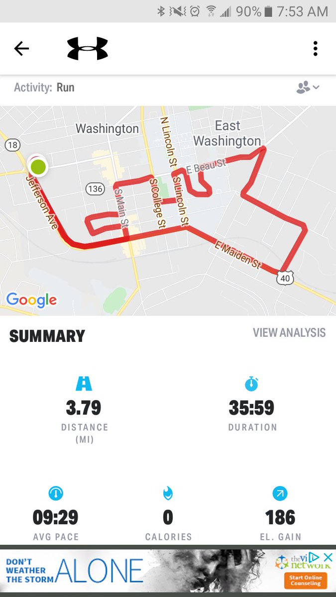 katetheskate91's tweet image. The cooler air this morning made a big difference. Not necessarily with the stats, I just felt better out there. Enough to change up my route a bit. #RunEveryDay #WashPa