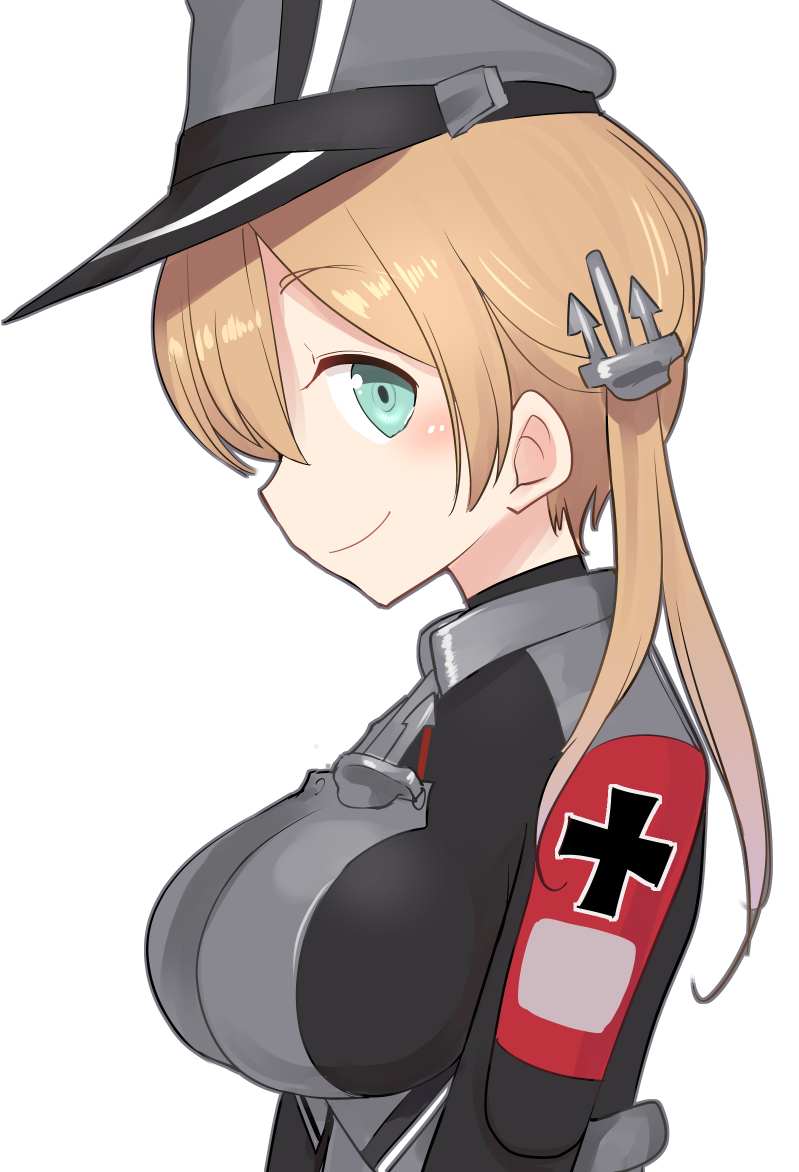 prinz eugen (kancolle) 1girl solo hat peaked cap blonde hair twintails military uniform  illustration images