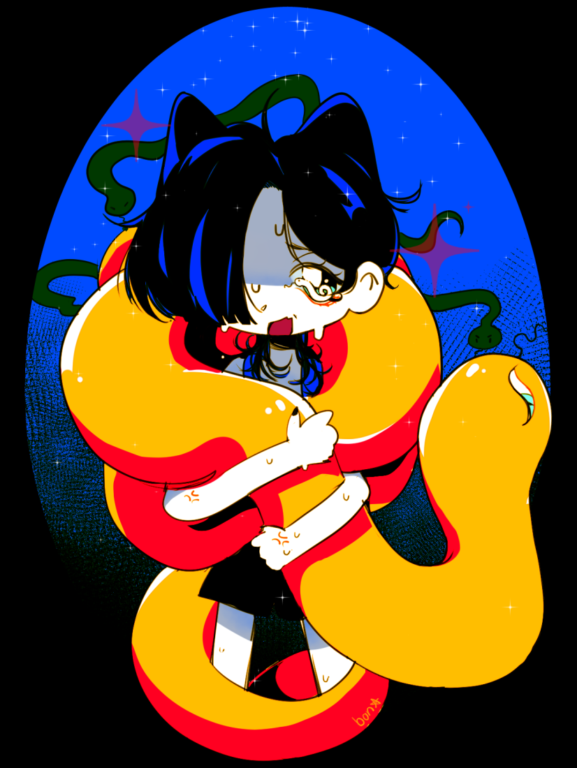 bonssei's tweet image. Howdyy I'm bon! I don't have much new art to put here, but I love drawing spooky designs and bright colours!!
#under10kgang #NobodyArtistClub #IAMSomebodyArtistClub