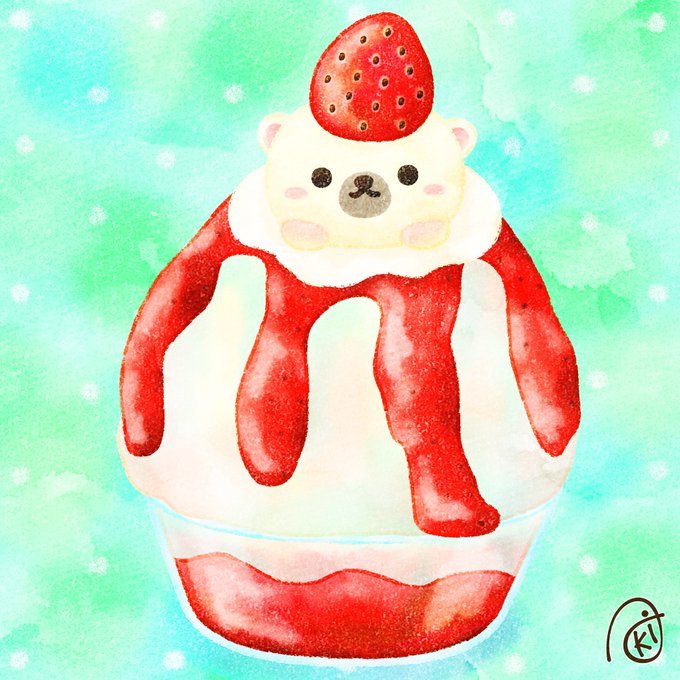 かき氷のtwitterイラスト作品