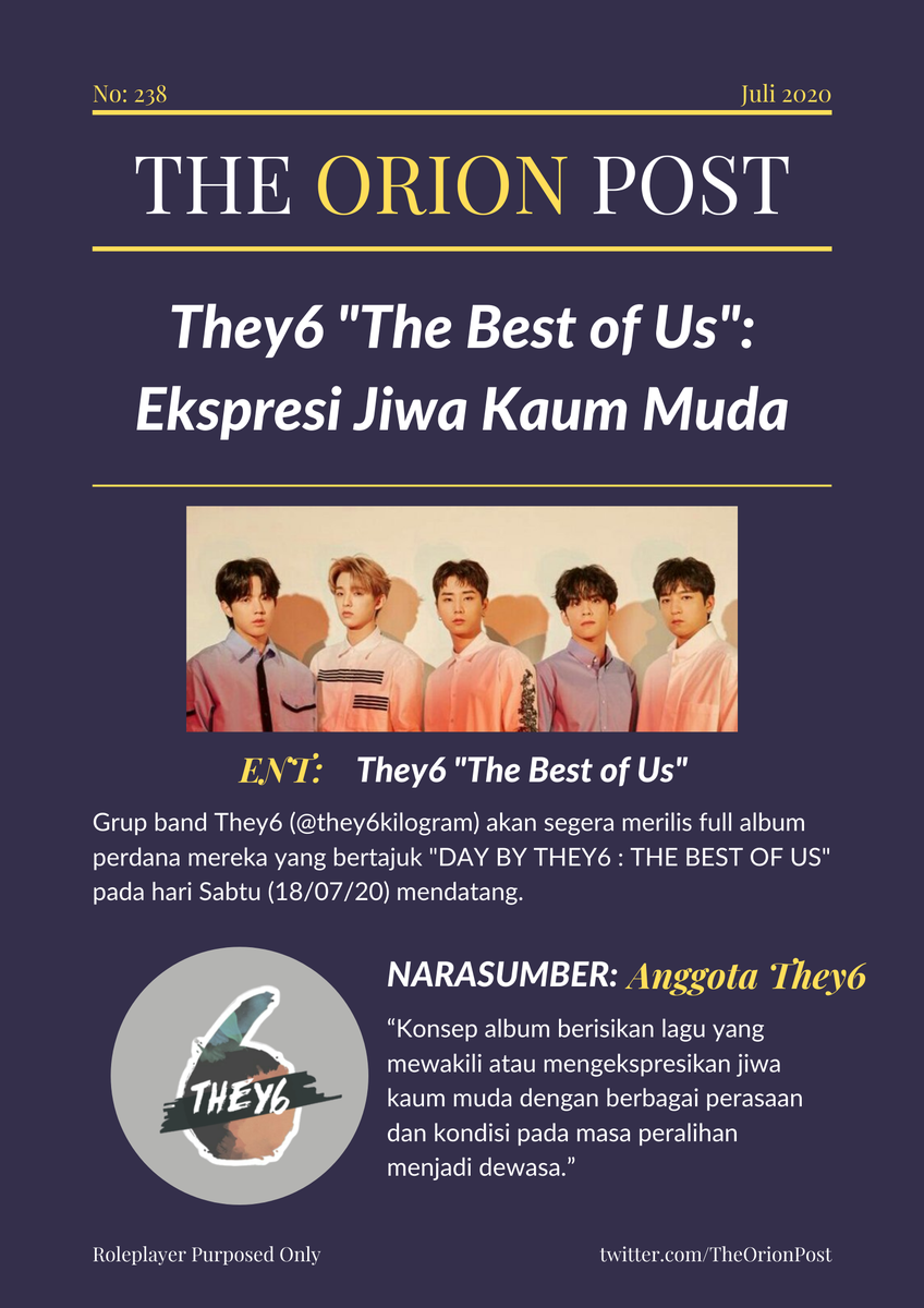 TheOrionPost's tweet image. ⠀⠀⠀

[𝗘𝗡𝗧] 𝐓𝐡𝐞𝐲𝟔 "𝐓𝐡𝐞 𝐁𝐞𝐬𝐭 𝐨𝐟 𝐔𝐬" : 𝐄𝐤𝐬𝐩𝐫𝐞𝐬𝐢 𝐉𝐢𝐰𝐚 𝐊𝐚𝐮𝐦 𝐌𝐮𝐝𝐚

⠀