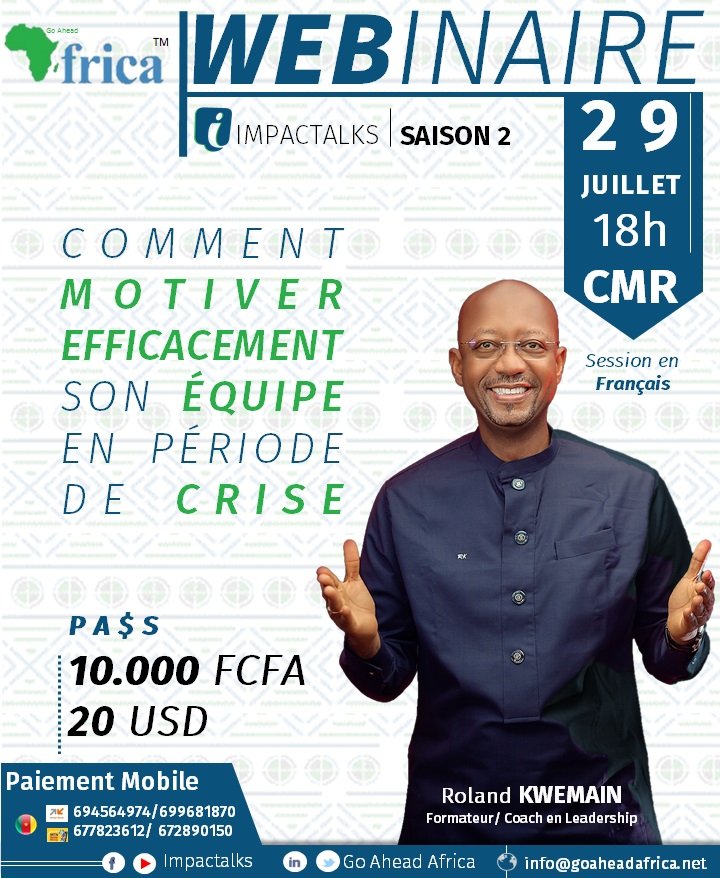 rkwemain's tweet photo. Thème :"Comment motiver efficacement son équipe en période de crise."
Pour participer: https://t.co/ud7yz91jXB
info@goaheadafrica.net
#GoAheadAfrica
#Impactalks
#Elearning
#Motivation
#StopCovid19 https://t.co/ZG6Gajr425