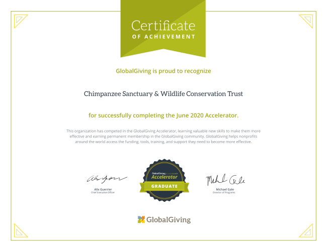 ngambaisland's tweet photo. We're pleased to announce that we're #ChimpanzeeTrust now recognized partners of #GlobalGiving! Check out our project at https://t.co/YUhVO4tCQE https://t.co/aSTkxu7FeV