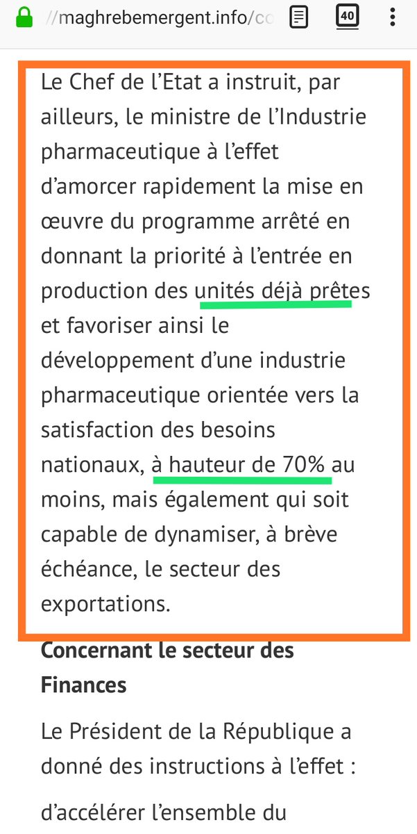 Peut-on comprendre que l'Algérie disposent d'unités de production de médicaments déjà prêtes mais à l'arrêt !?!? C'est grave !10/.