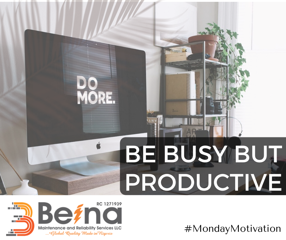 BeinaMR's tweet photo. Being Busy Is Not The Same As Being Productive.
Don't Just Be Busy Today; Be Productive!
#MondayMotivation #BeinaReliability #Beina https://t.co/XEa9gbqyU0
