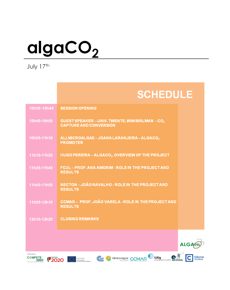 Margarida1Costa's tweet photo. Allmicroalgae is organizing a webinar to disseminate algaCO2 project results. If you are interested in participating, please sign in the link below. Participationis free, but registration is mandatory and limited to 100 connections.

https://t.co/CTSYDTH56L https://t.co/PsdT1LTW2d