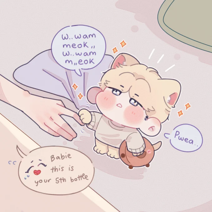 1 bottle of warm milk please 🍼🥺💖 