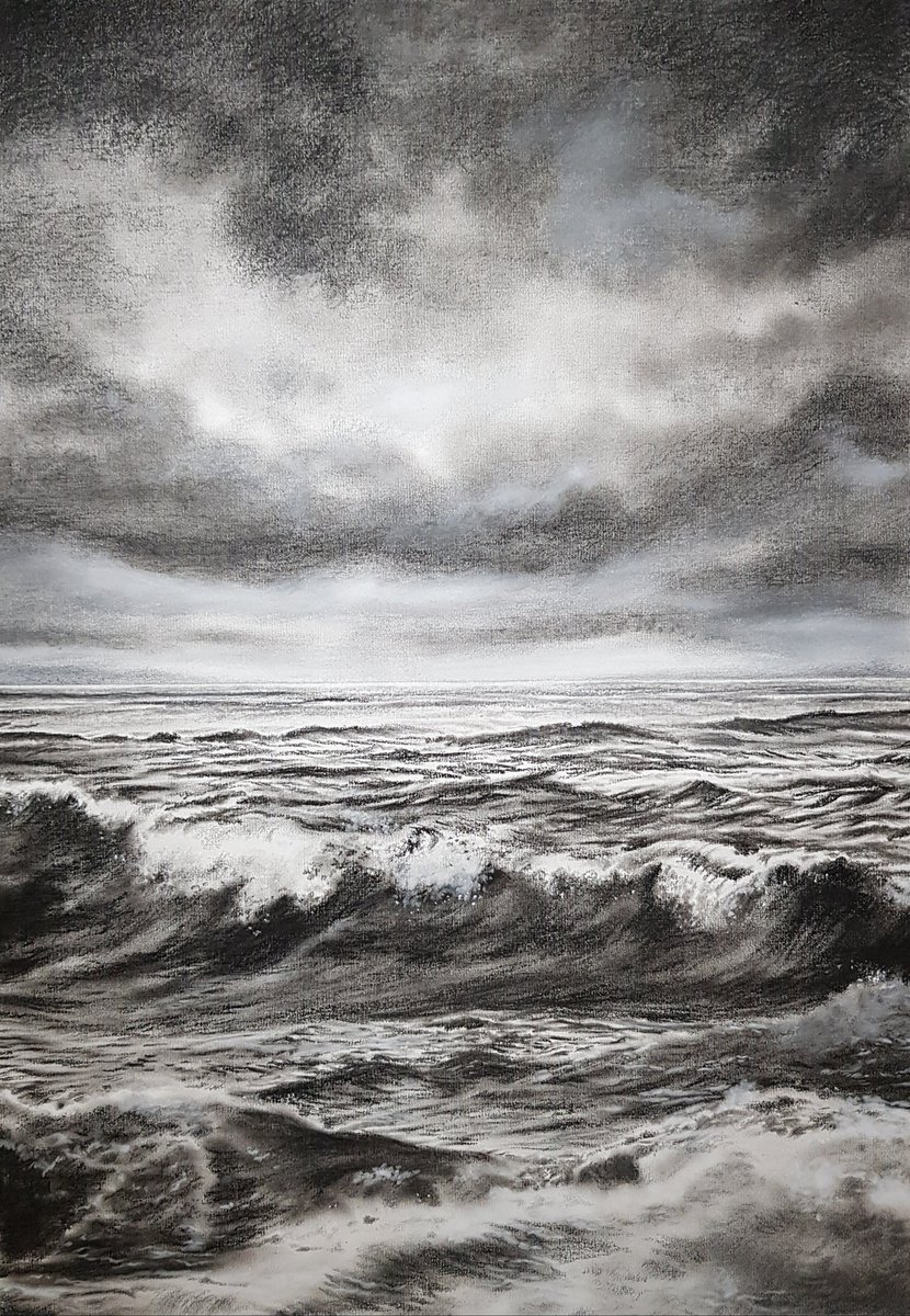 Twittartists's tweet photo. Sue Scott @slscottartist's paintings range from choppy, charcoal etched seas and languid, expansive landscapes that stretch out to the horizon to brightly coloured city streets painted in her unique style.  A truly versatile artist whose work truly represents contemporary art. https://t.co/A0OhJf86jj