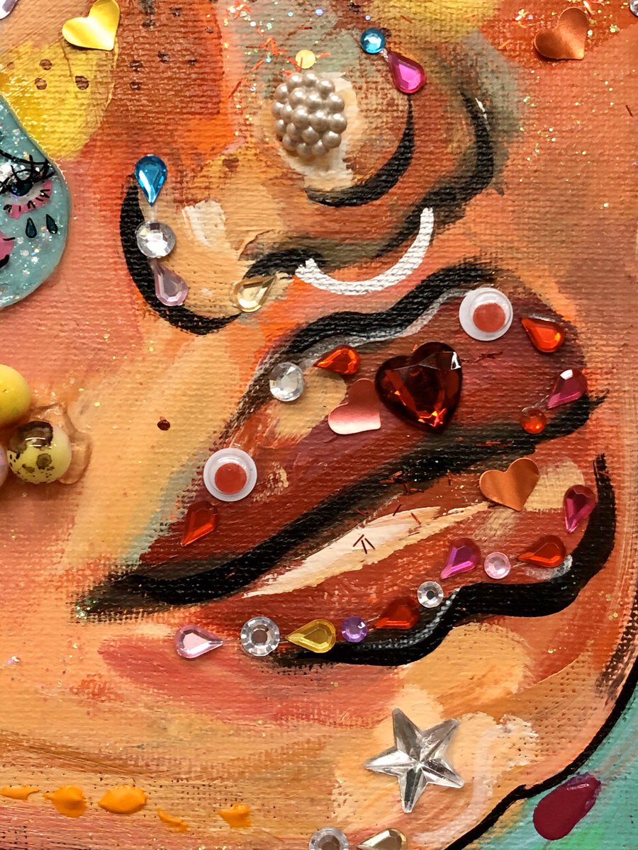 do you guys like my new “glue shit” piece? 

✨painting is of my bae <a href="/aallisonwhitee/">Allison💀</a>✨