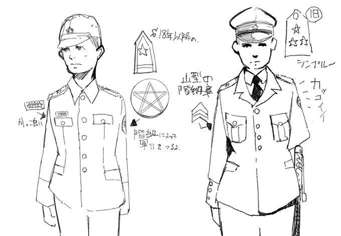 #イラスト好きと繋がりたい #絵描きさんと繋がりたい #夏の創作クラスタフォロー祭り #日本軍
軍属の服装って結構好きなんでメモ。 