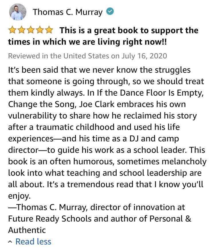 DrJoeClark's tweet photo. Check out what people are saying about If the Dance Floor is Empty, Change the Song https://t.co/wtf6DcZino #DanceFloorBook @TaraMartinEDU @dbc_inc @burgessdave @burgess_shelley https://t.co/7HsKcmUoOi https://t.co/o6p3t8kr15
