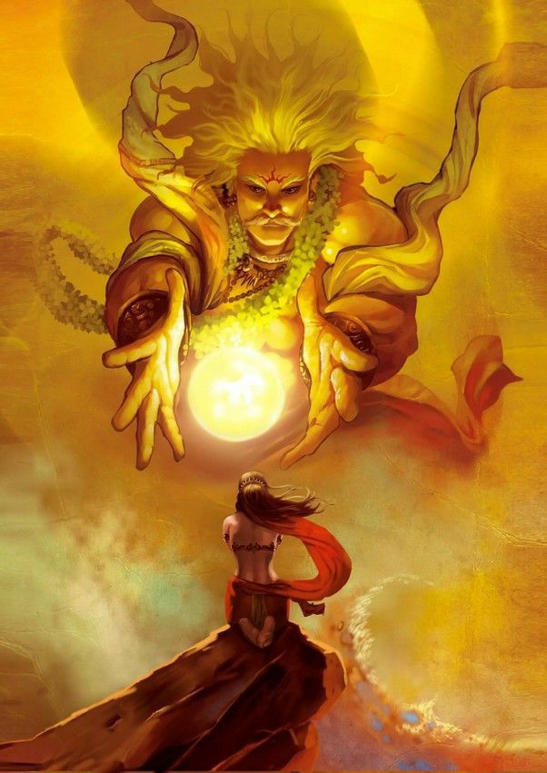 by us to Agnidev, He actually gives it to Parmatma. In fact Agnidev is the Priest of all Deities. When Raja Dashrath had organized his ritual, His Prasad was in four parts - Jagrut(World), Swapna(fame), Sushupti(Wide or Ishwar) and Turiya(Brahmapad). Here Shruti 2/7