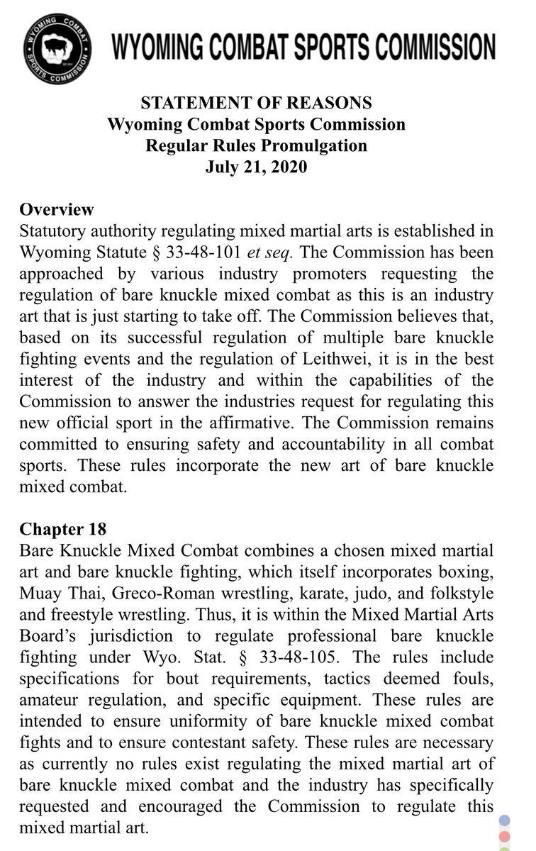 wyoalphamale's tweet photo. @joerogan Governor signed my draft of Bare Knuckle MMA into law today in Wyoming! #history #BKMMA https://t.co/CRjX28uf2C