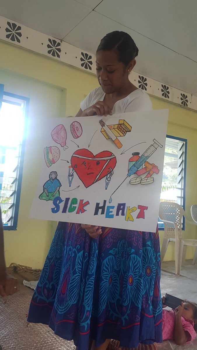 spc_live's tweet photo. Teaching through #artwork!Our #Fiji NCD youth ambassadors are currently in Sabeto,Nadi sharing about #NCD prevention & control with youths & young adults,using art as a fun form of learning & education.This has been made possible through the #wakeupproject #pacifichealth https://t.co/FP66UlUcYn