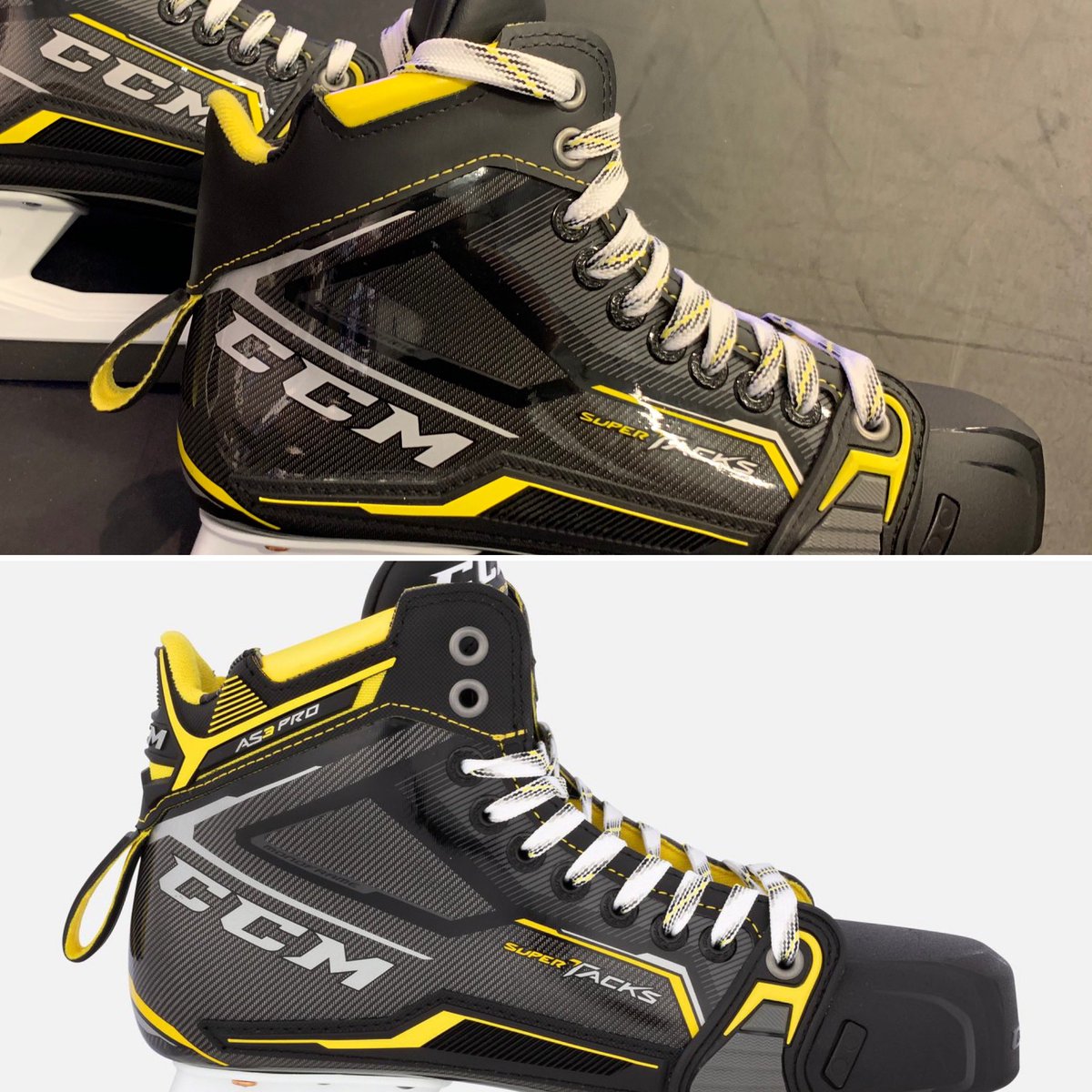 GoalieGearNerd's tweet photo. 2/2 Eagle eyed gear nerds will notice that the graphics on our skates are slightly different from the final retail versions, as these were a sample produced just prior to finalization of the graphic. More feedback to come!!
#GoalieGearNerd #GGNCCM #CCMTacks https://t.co/FS0VCJaJfT