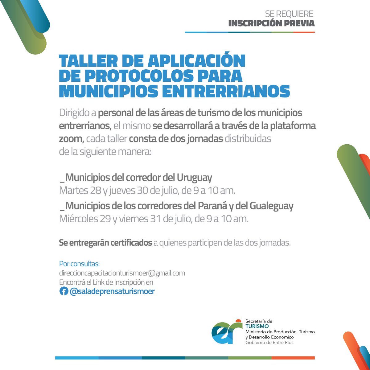 Los invitamos a una capacitación exclusiva para el personal de las áreas de turismo municipales. forms.gle/DX2s2Hwduh48Ps…
