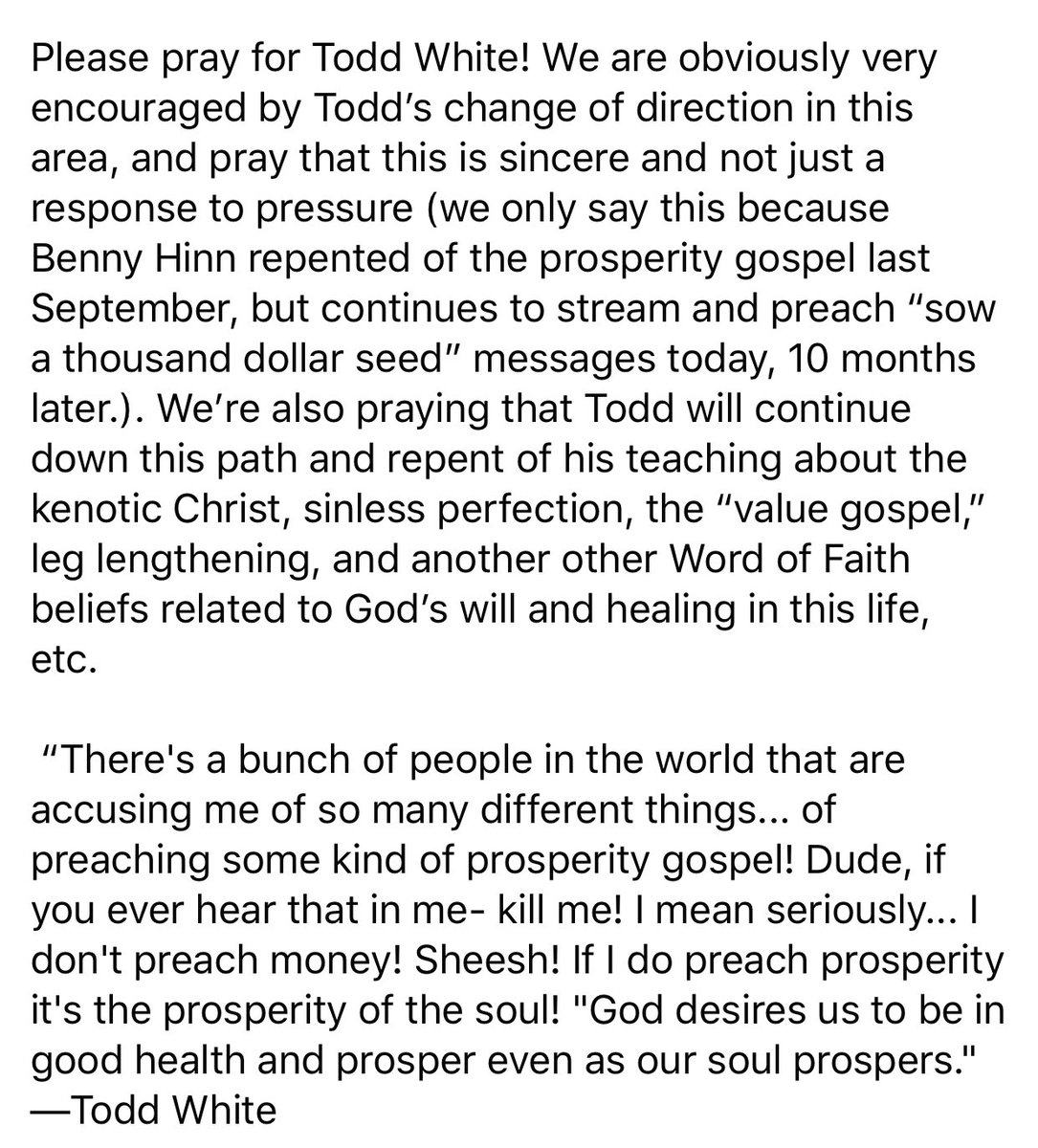 StephenJMZ's tweet photo. I really, really, really praying for Todd White right now. I know I have joke and jested, but man, I pray the Lord saves him and gives him repentance. —ht @BKimber https://t.co/onC0SmGof7
