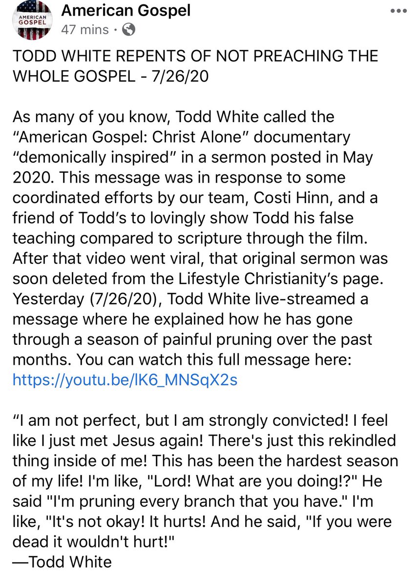 StephenJMZ's tweet photo. I really, really, really praying for Todd White right now. I know I have joke and jested, but man, I pray the Lord saves him and gives him repentance. —ht @BKimber https://t.co/onC0SmGof7