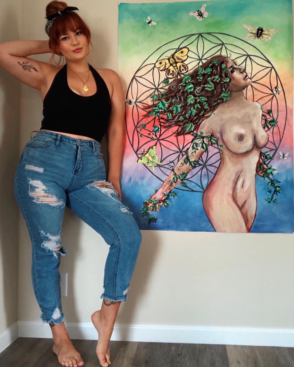 peytonahr's tweet photo. This painting took me a year to complete - “she is a force of nature at her core, all of the wildness of the universe” https://t.co/kuCquB3vHS