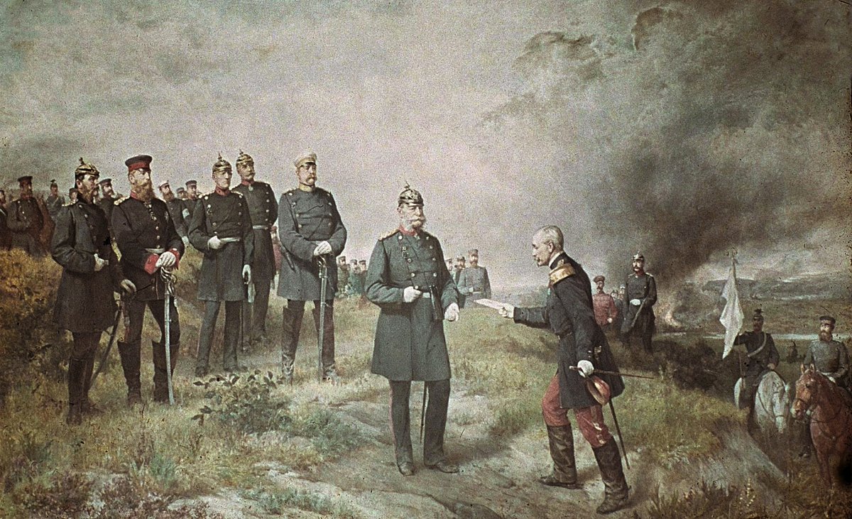 The army was ultimately defeated and Napoleon III gave himself up to the Prussians at the Battle of Sedan.