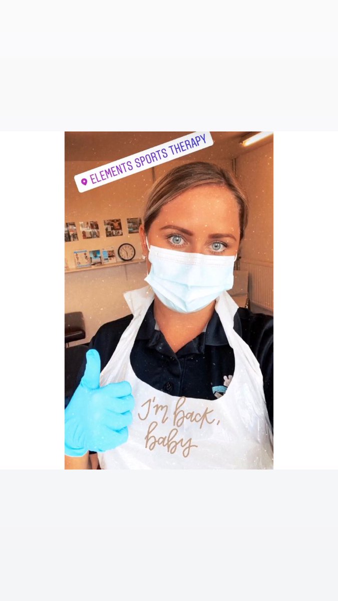 PhillipsBecki's tweet photo. A great first day back in work today and so lovely to see clients again💙 It’s good to be back!💪🏼🤩 #SportsTherapy #Swansea #treatments #PPE #staysafe https://t.co/QRytcvoKs0