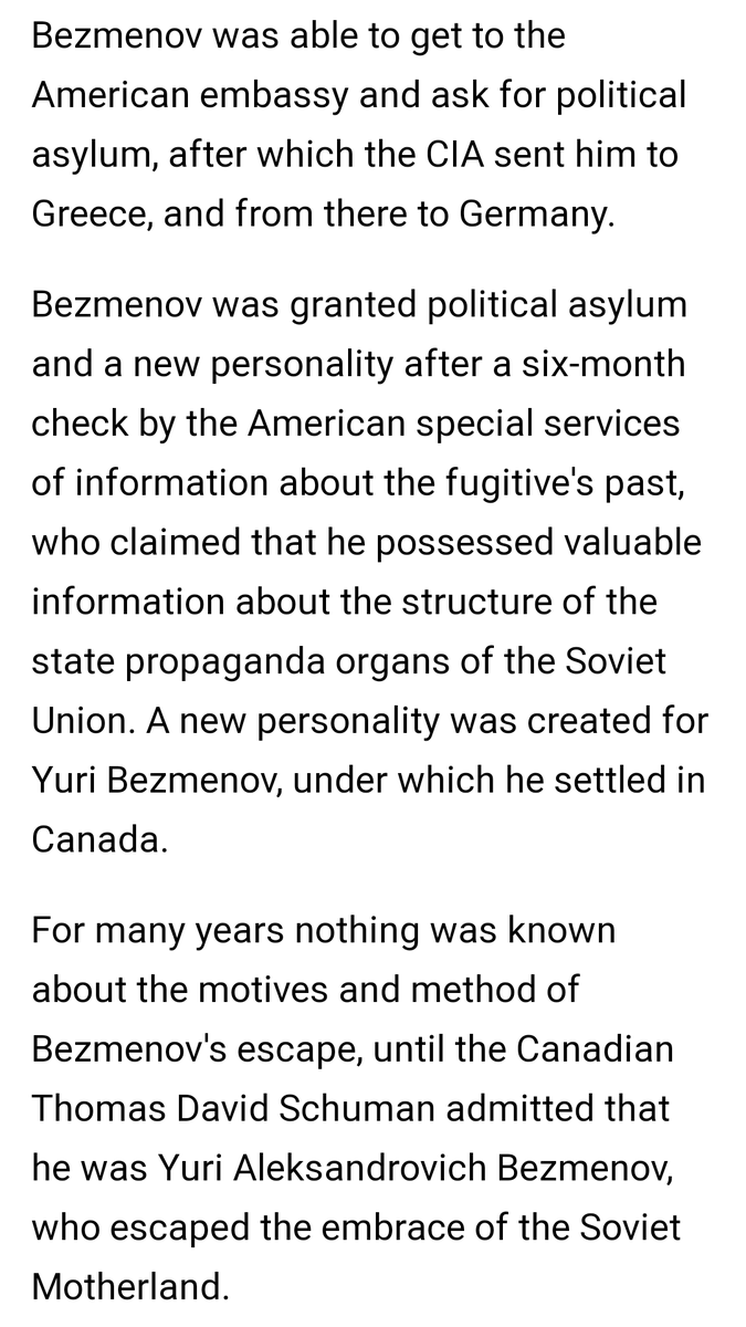 Here are some translated pages of an article (written in Russian) that describe Yuri Bezmenov's early life, incompetent work for USSR journalism, and the events leading up to his "defection".Original in Russian here:  https://tjournal.ru/amp/119771?__twitter_impression=true