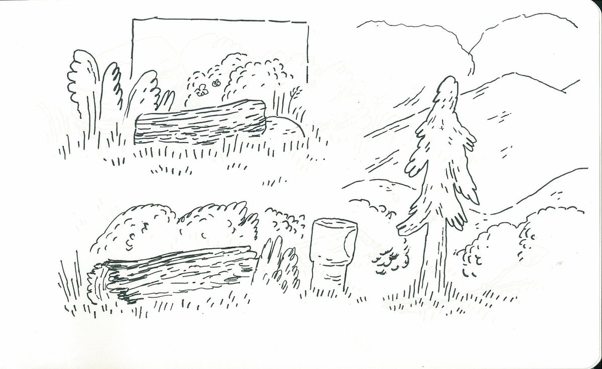Some early BG dev by Romney Caswell, who was working on Clarence at the time- hence the very similar line/style 