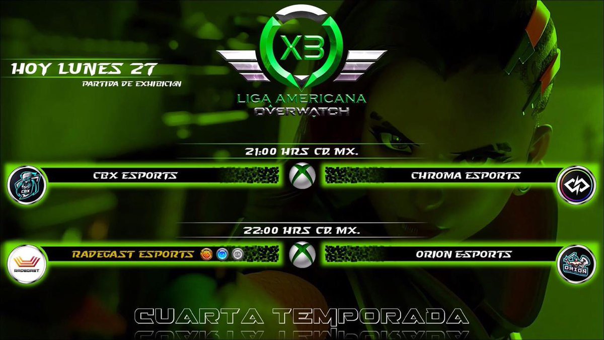 OrionEsportsMx's tweet photo. El día de hoy los chicos de Overwatch Xbox tendrán una partida de exhibición en contra de #RadegastEsports en punto de las 22:00 hrs hora CDMX, así que vamos a apoyarlos por https://t.co/P449GPTG5I
#GoORe
#ElUniversoEsNuestro
#BlizzardLatam
#OverwatchLatam
#XboxOne https://t.co/XOkApS2a5W