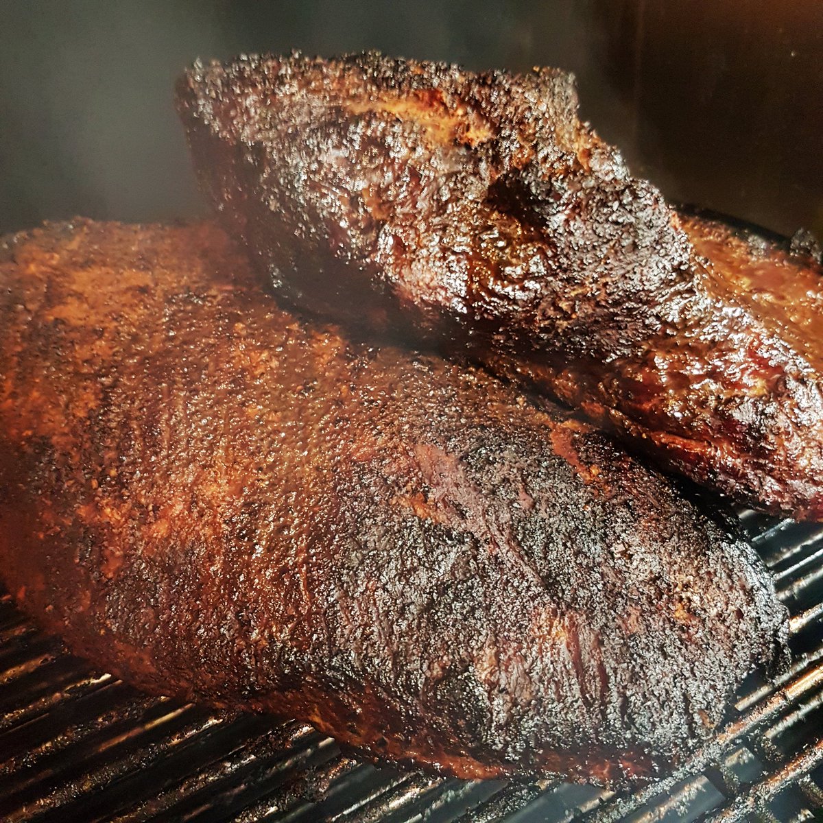 bern_whitehead's tweet photo. Just a bit of brisket on the go today @quarterhousenq low and slow, over and cherry #brisket #BBQ #barbeque https://t.co/jEQqSzjWjk