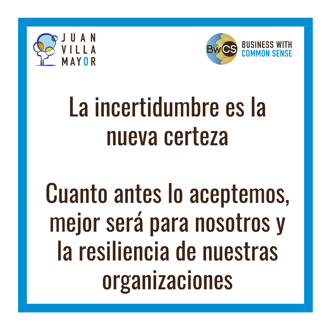 BwCSConsulting's tweet image. La incertidumbre es la nueva certeza.
Cuanto antes lo aceptemos, mejor será para nosotros y la #resiliencia de nuestras organizaciones #sostenibilidad #estrategia