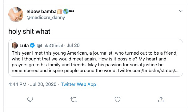 Danny supported Michael Brooks, who died of a blood clot at the age of 36 a week ago.Brooks was a radical leftist who was an analyst for the American Iranian Council.